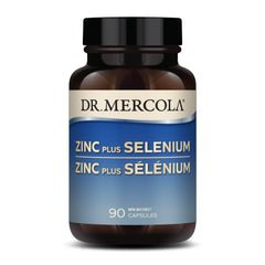 Dr. Mercola Zinc Plus Selenium bottle front showing mineral blend packaging