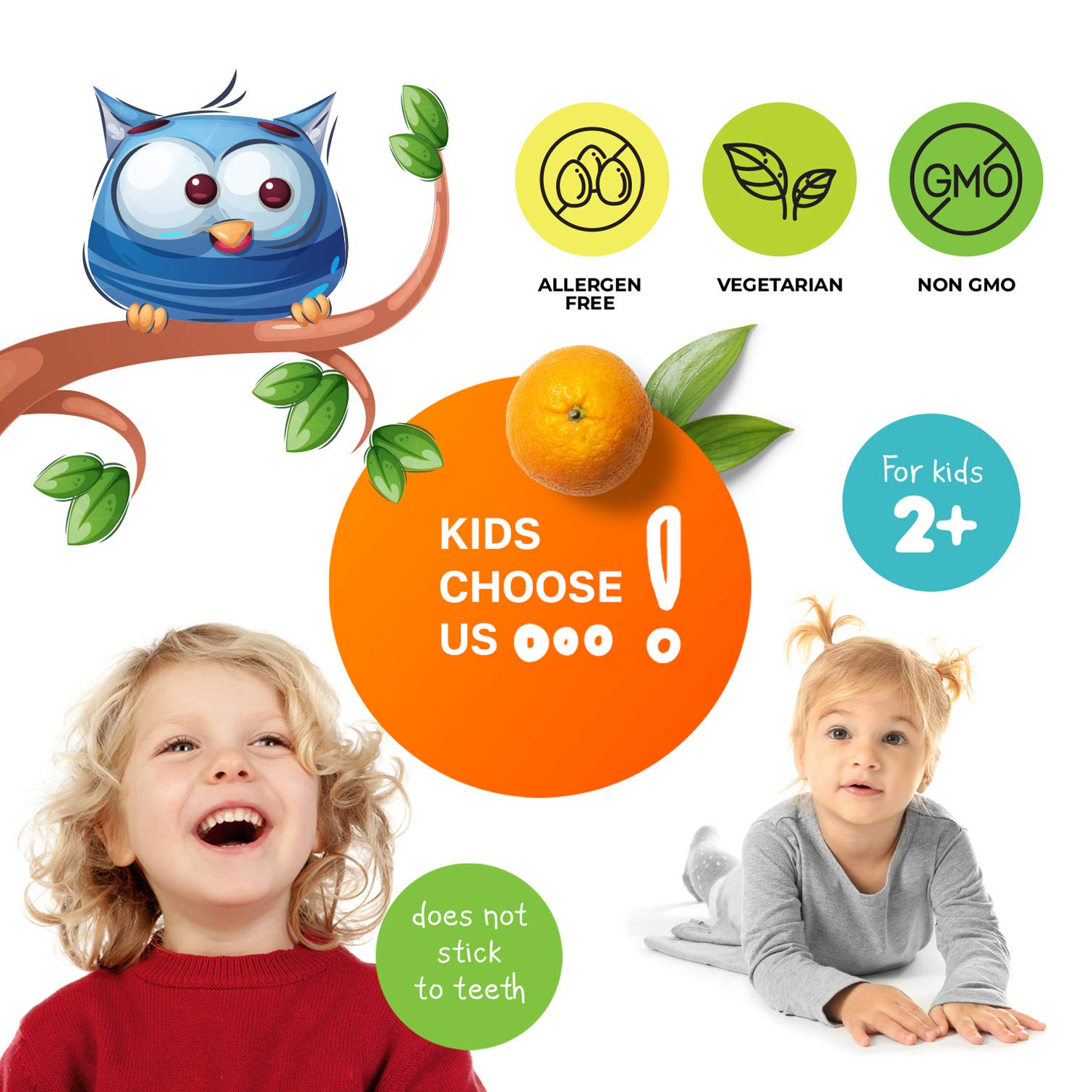 DR. MORITZ Kids Multivitamins label highlighting essential nutrients.