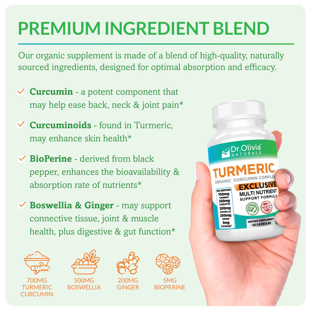 Ingredients scene featuring ginger boswellia and quercetin for joint and gut support