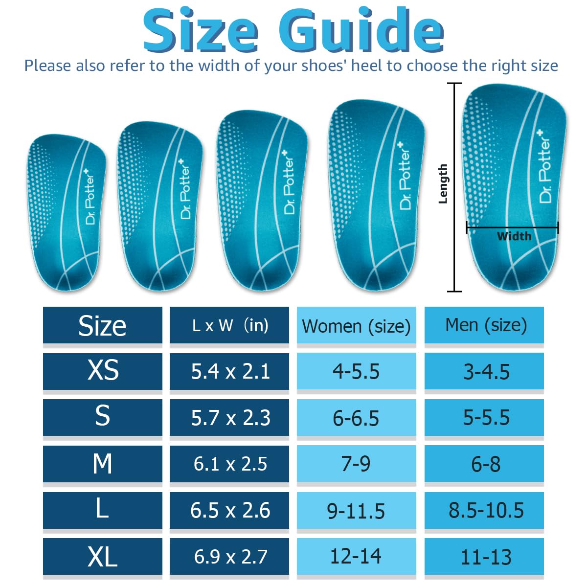 DR. POTTER+ sticky heel gel helps prevent sliding inside shoes