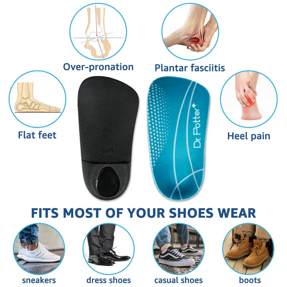 DR. POTTER+ three-point pressure design distributes weight evenly across the foot