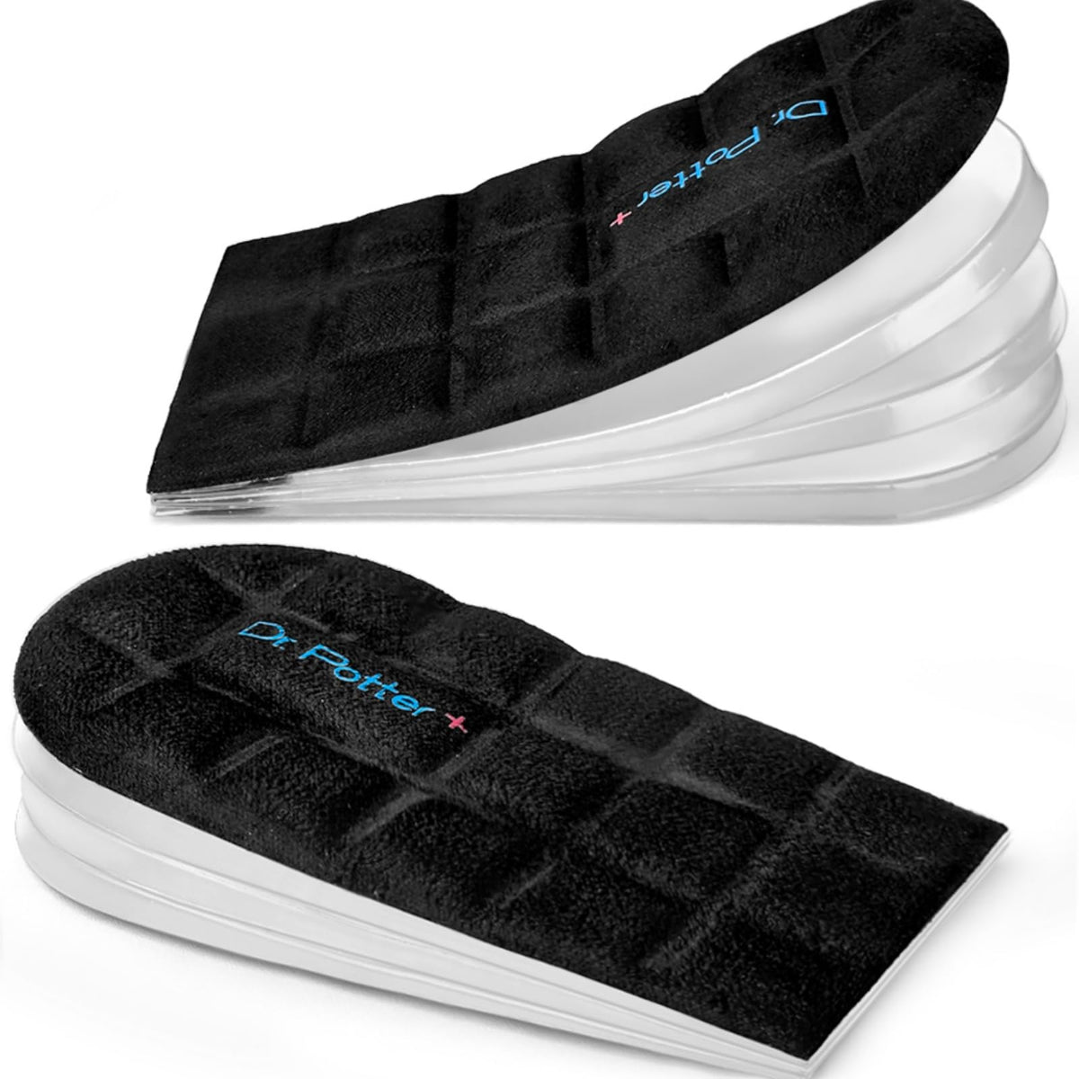 DR. Potter+ 4-layer insole assembly provides adjustable height and balance.