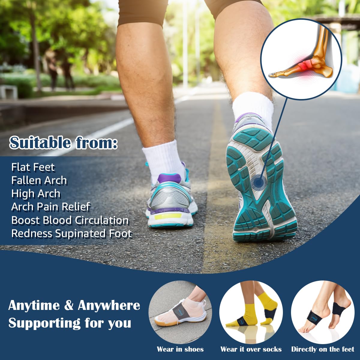 Breathable inner lining reduces slipping and irritation inside shoes