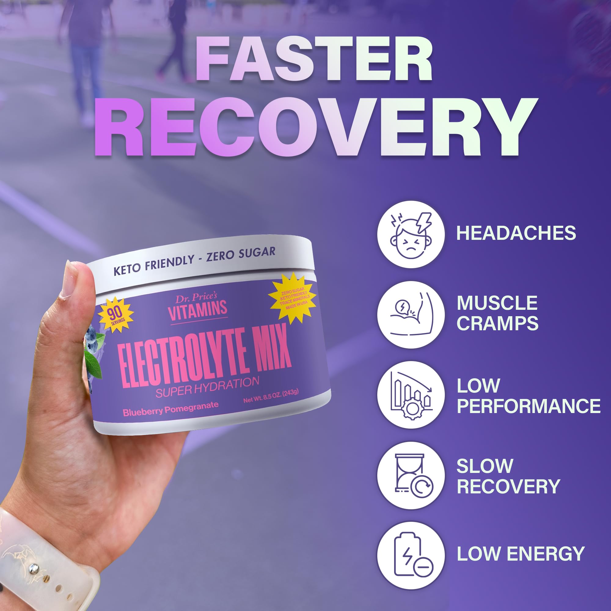 Dr. Price's Electrolytes keto-friendly label signals low-carb hydration option.