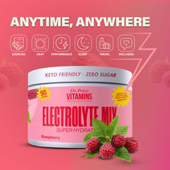 Dr. Price's Raspberry electrolytes label highlights 72+ minerals for balance