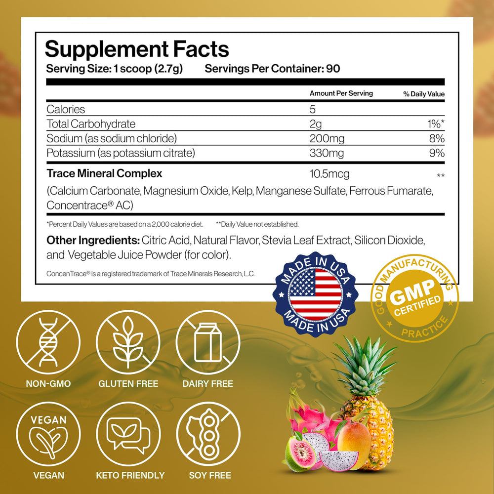 Dr. Price's Electrolytes Powder made in USA emphasizes quality and reliability