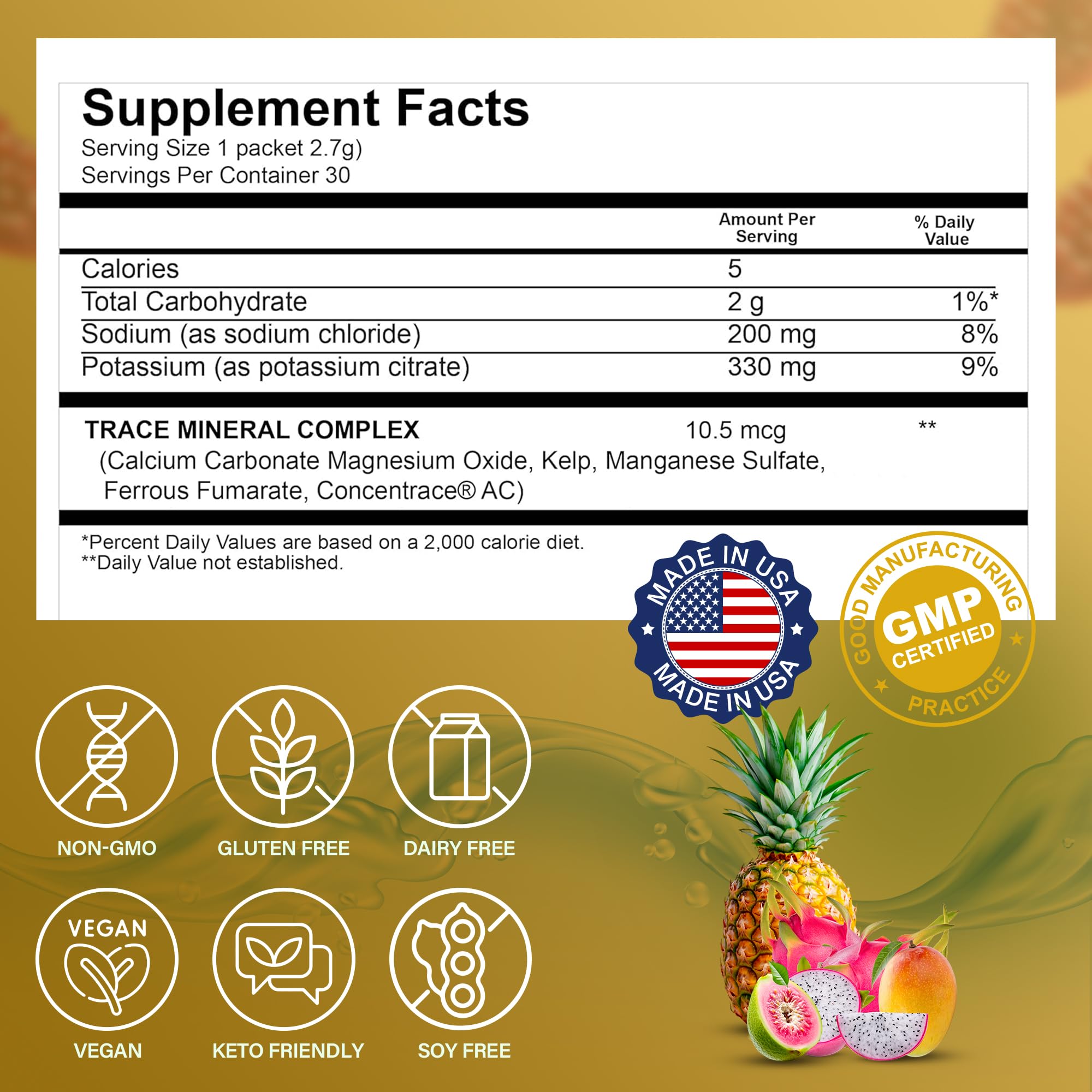 USA-made label on Dr. Price’s Tropical pack signals doctor-formulated quality.