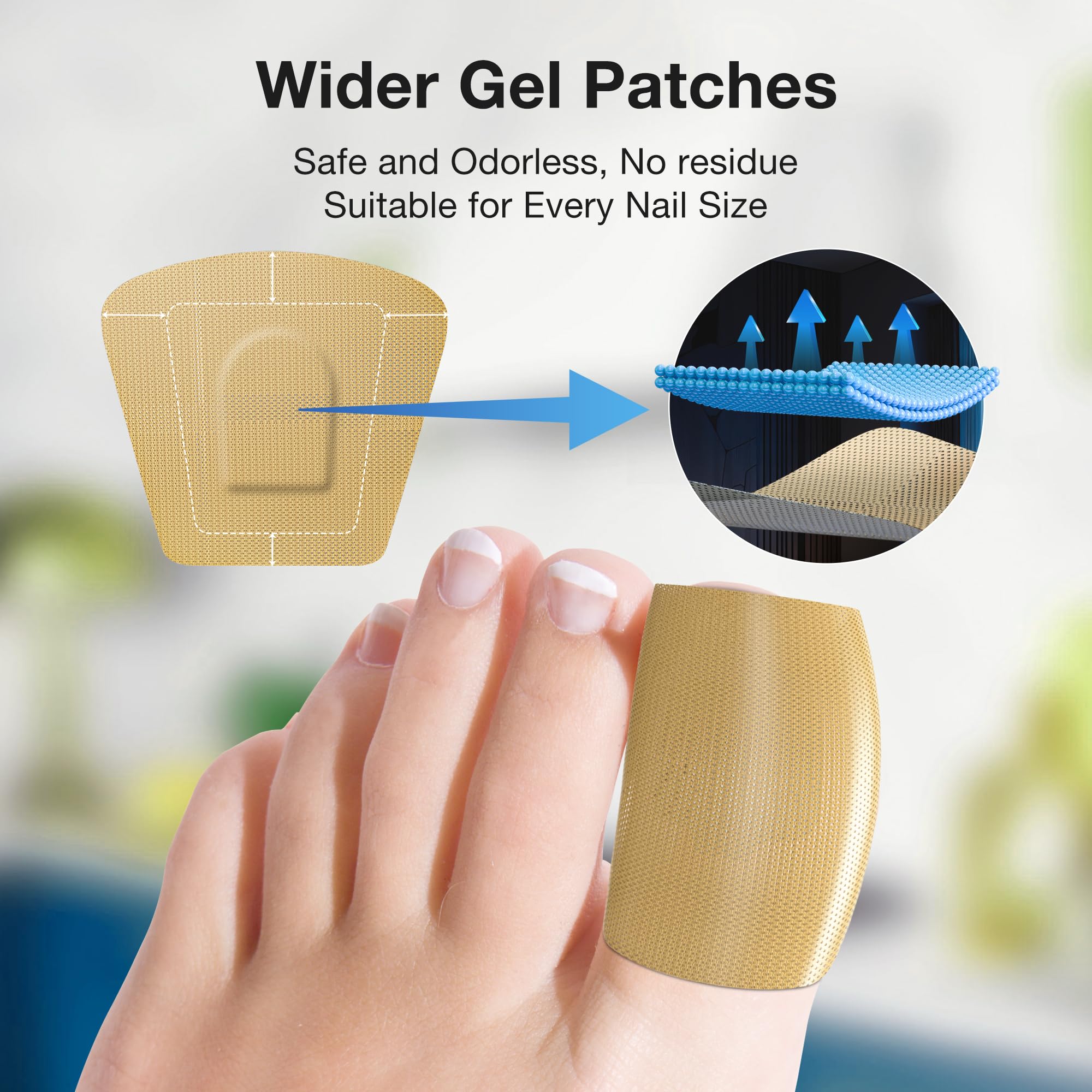 DR.RAPID hydrogel patches provide breathable coverage for nails.
