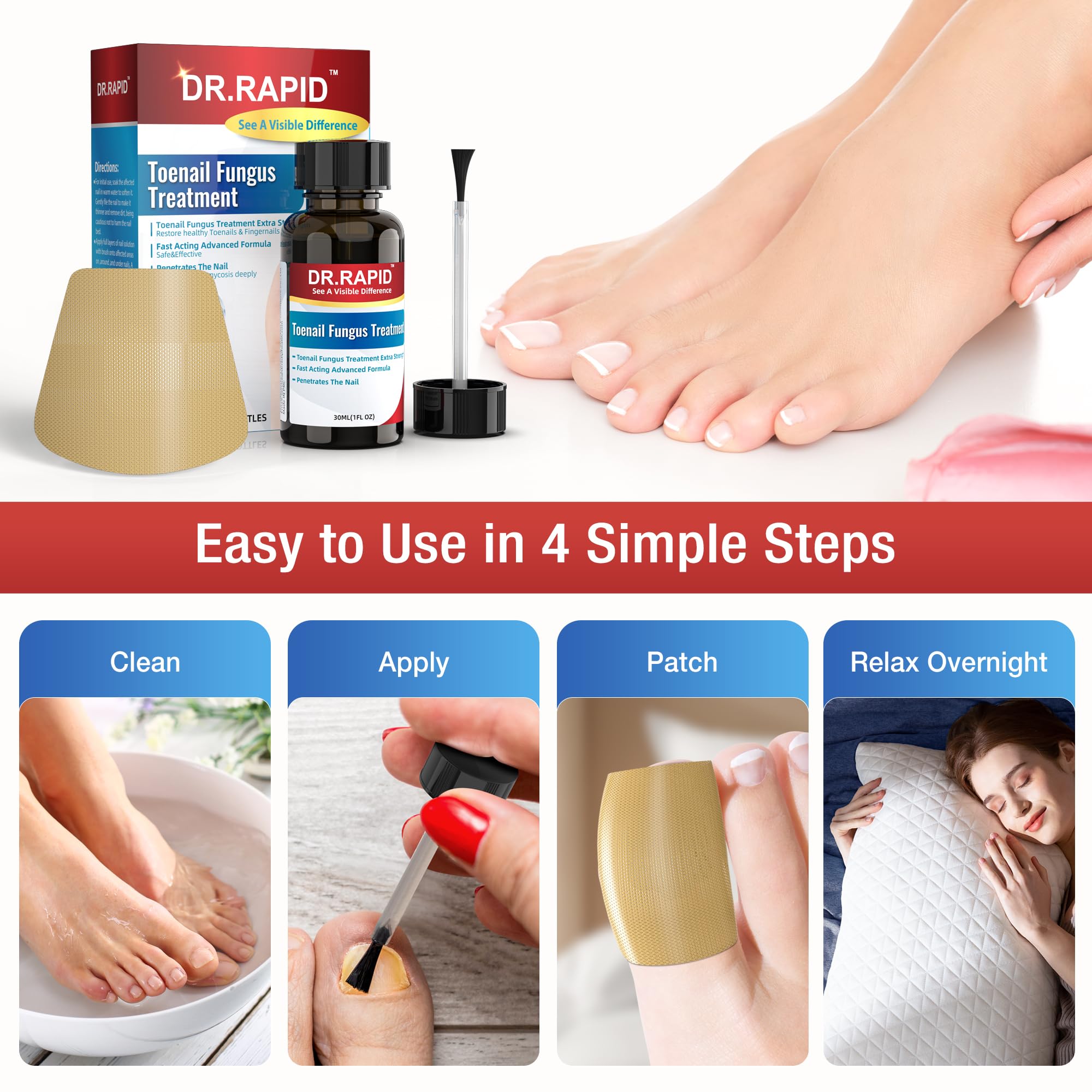 DR.RAPID tea tree oil formula offers gentle, natural nail care.