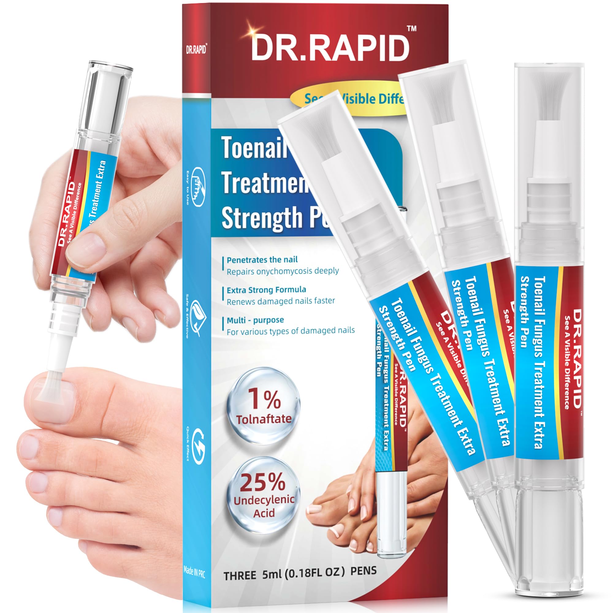 DR.RAPID toenail fungi pen compact design for on-the-go nail care and quick applications.