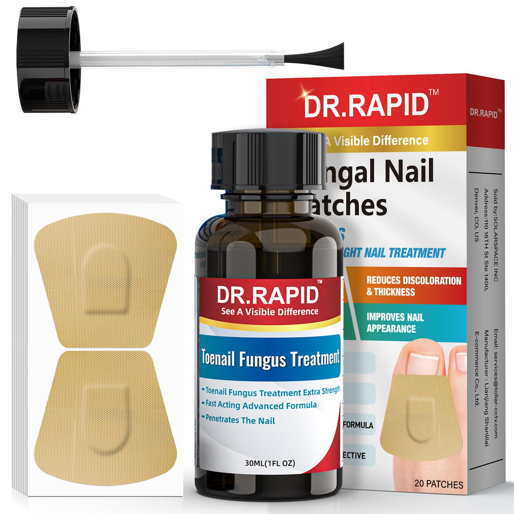 DR.RAPID toenail fungus liquid brush applies targeted treatment to nails.