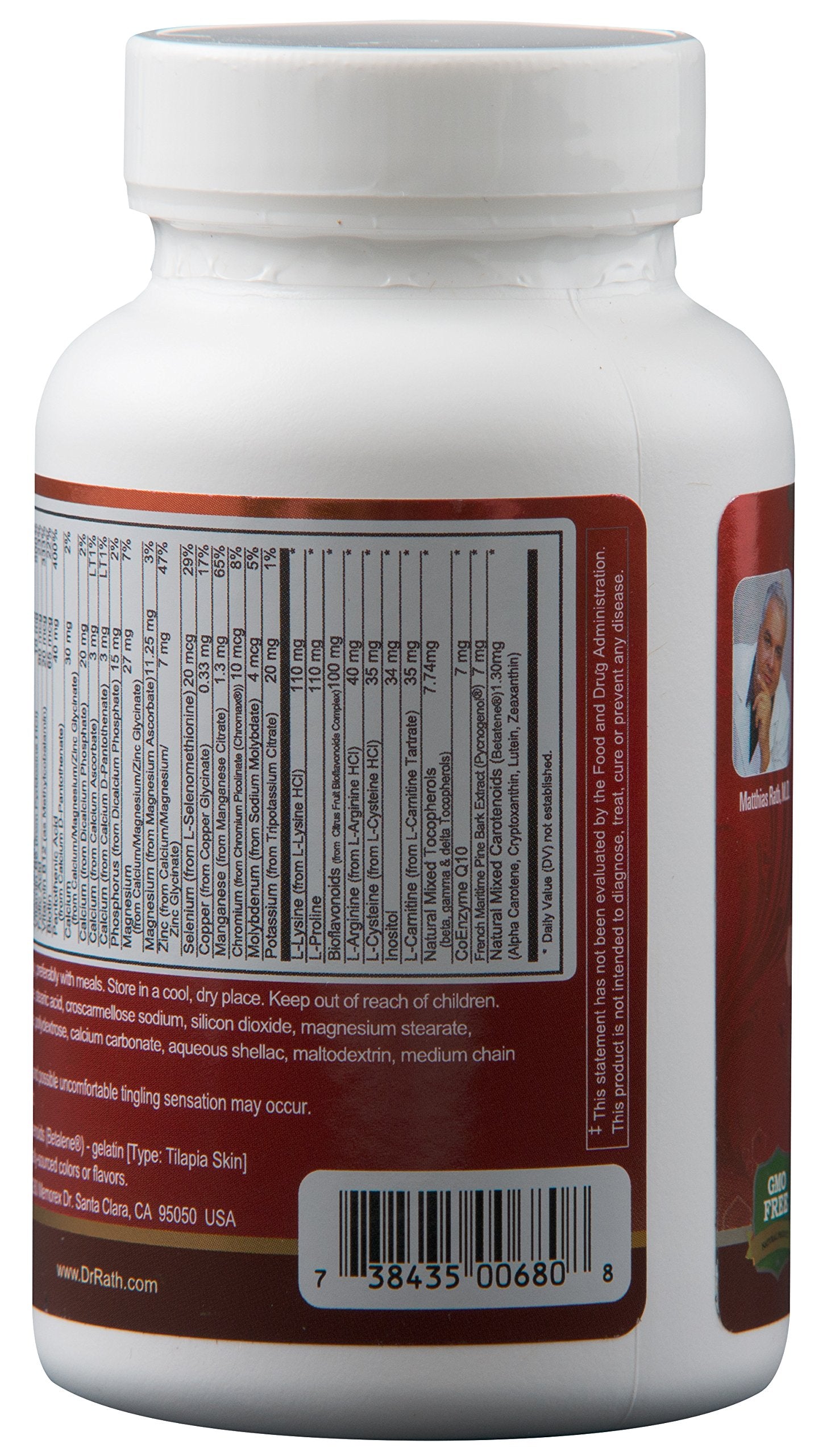 Dr. Rath Cardiovascular Health label details showing key nutrients synergy