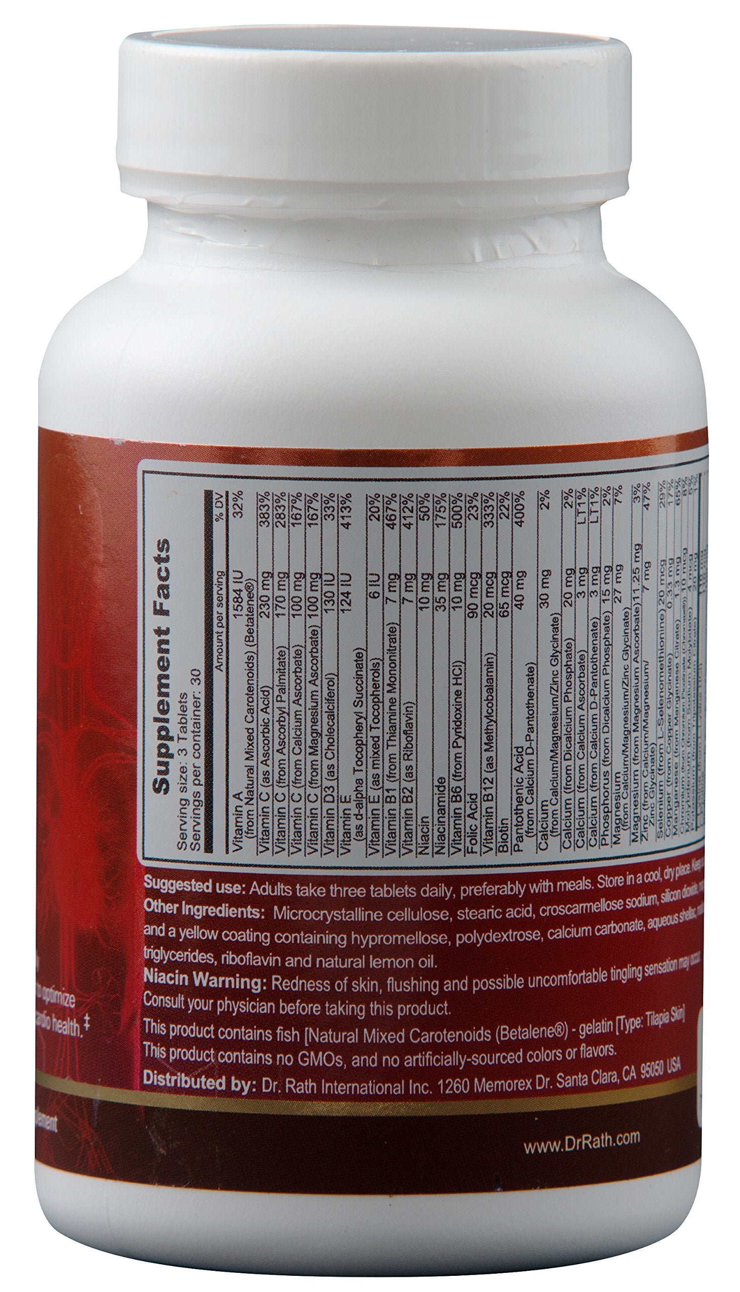 Dr. Rath Cardiovascular Health tablets in bottle, ready for daily supplementation
