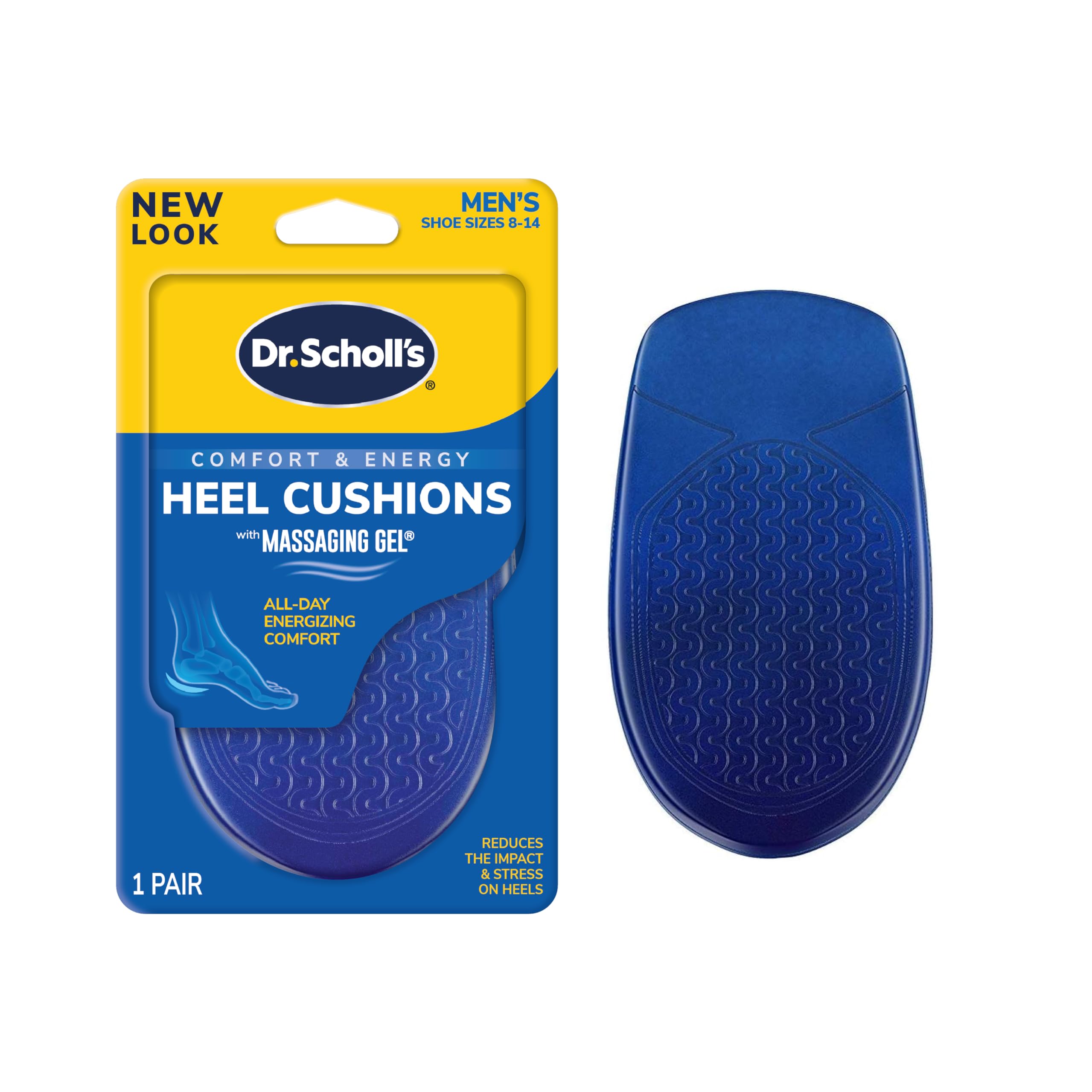 Dr. Scholl's Heel Cushions massaging gel insert for all-day comfort and shock absorption.