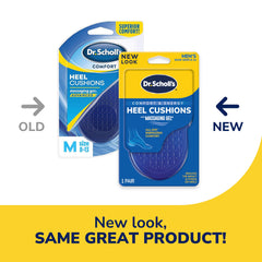 Dr. Scholl's Heel Cushions raised-heel profile reduces heel pressure for support.