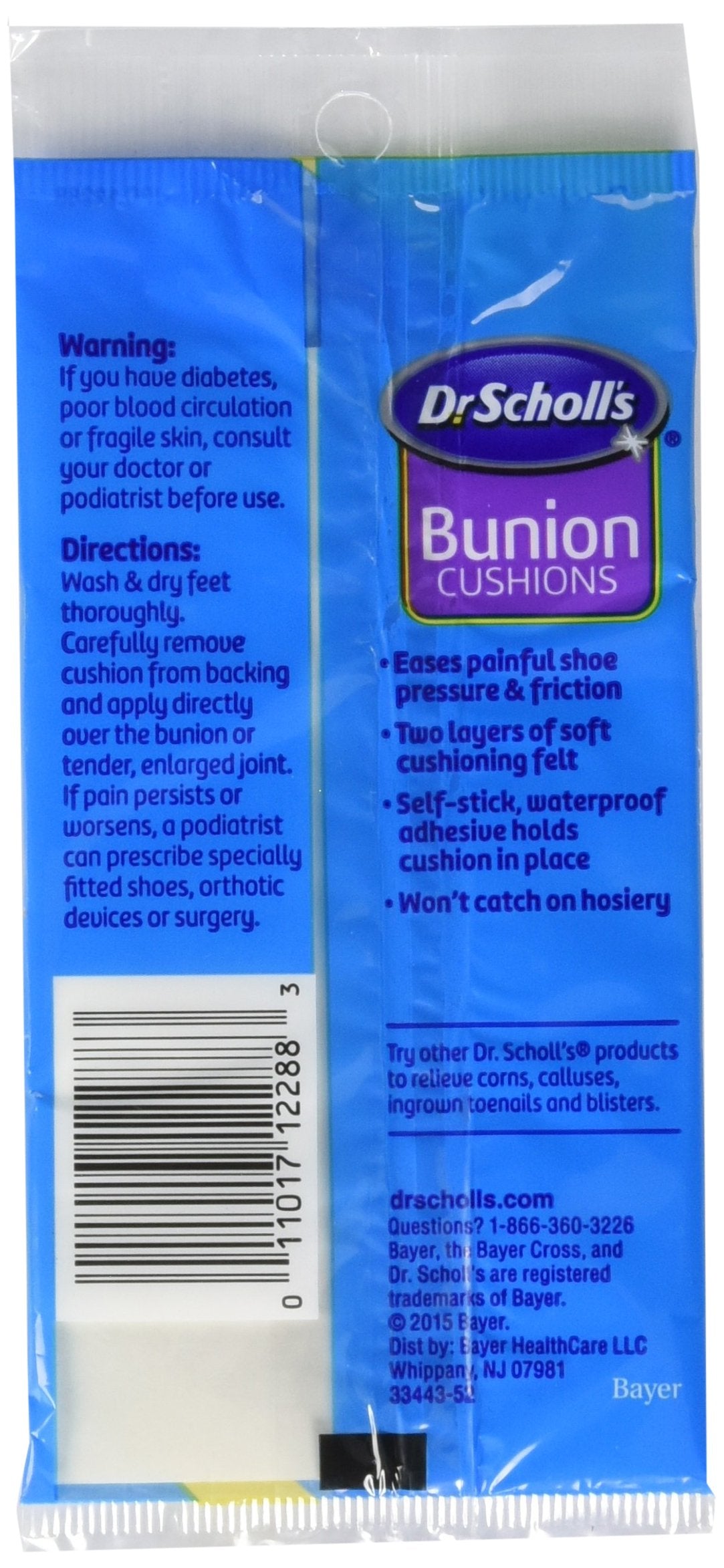 Dr. Scholl's Bunion Cushions ComfortPlus with self-stick adhesive for secure wear