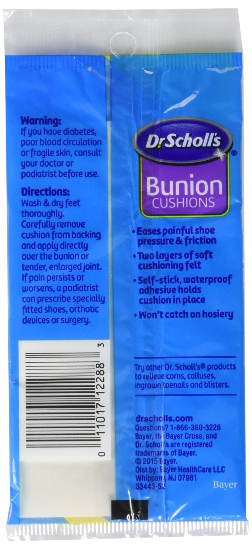 Dr. Scholl's Bunion Cushions ComfortPlus with self-stick adhesive for secure wear