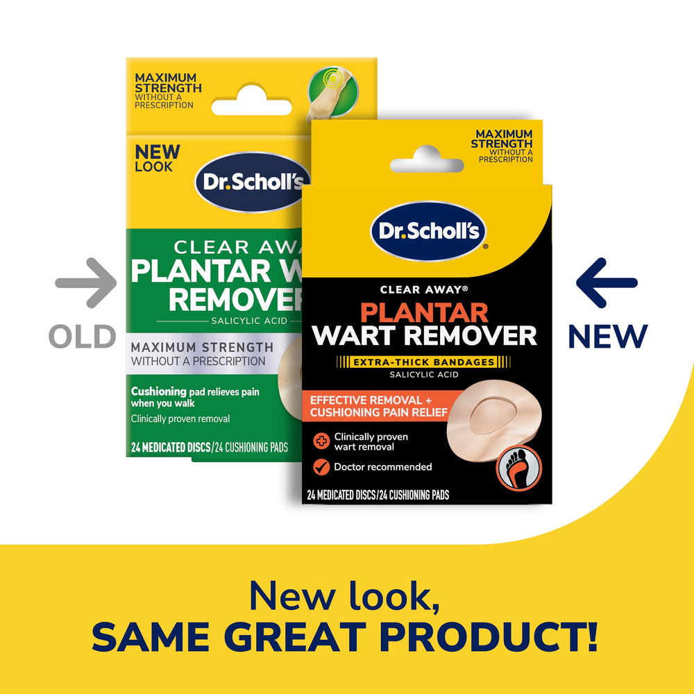 Dr Scholl's Clear Away bandages side profile demonstrating stay-in-place adhesive on the sole.