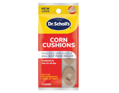 Dr. Scholl's Corn Cushions donut pad inside shoe surrounds the corn.