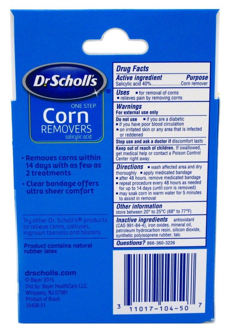 Dr. Scholl's Quita-callos Un Paso Máximo: detalle de empaque de 0,068 kg.