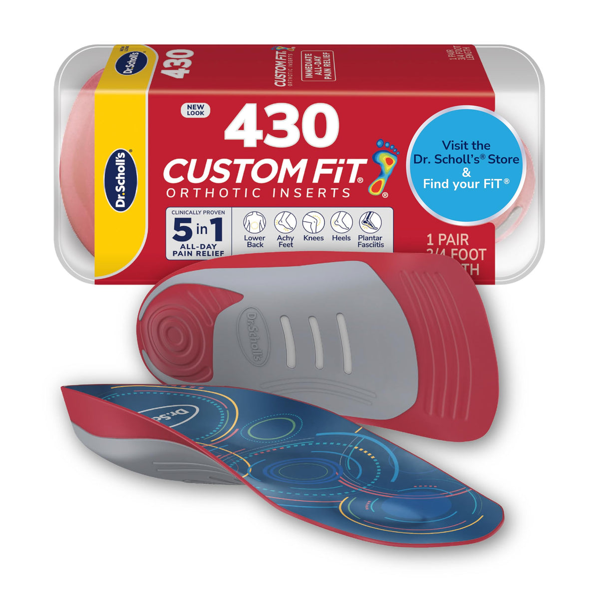 Dr. Scholl's Custom Fit orthotics arch support for all-day comfort