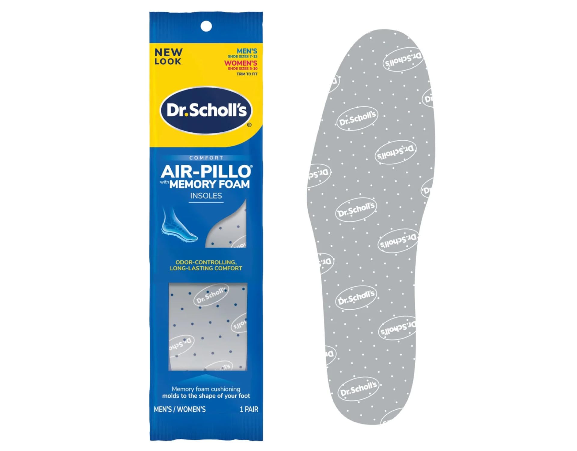 Dr. Scholl's Doble Air-Pillo espuma de memoria se adapta al contorno del pie.