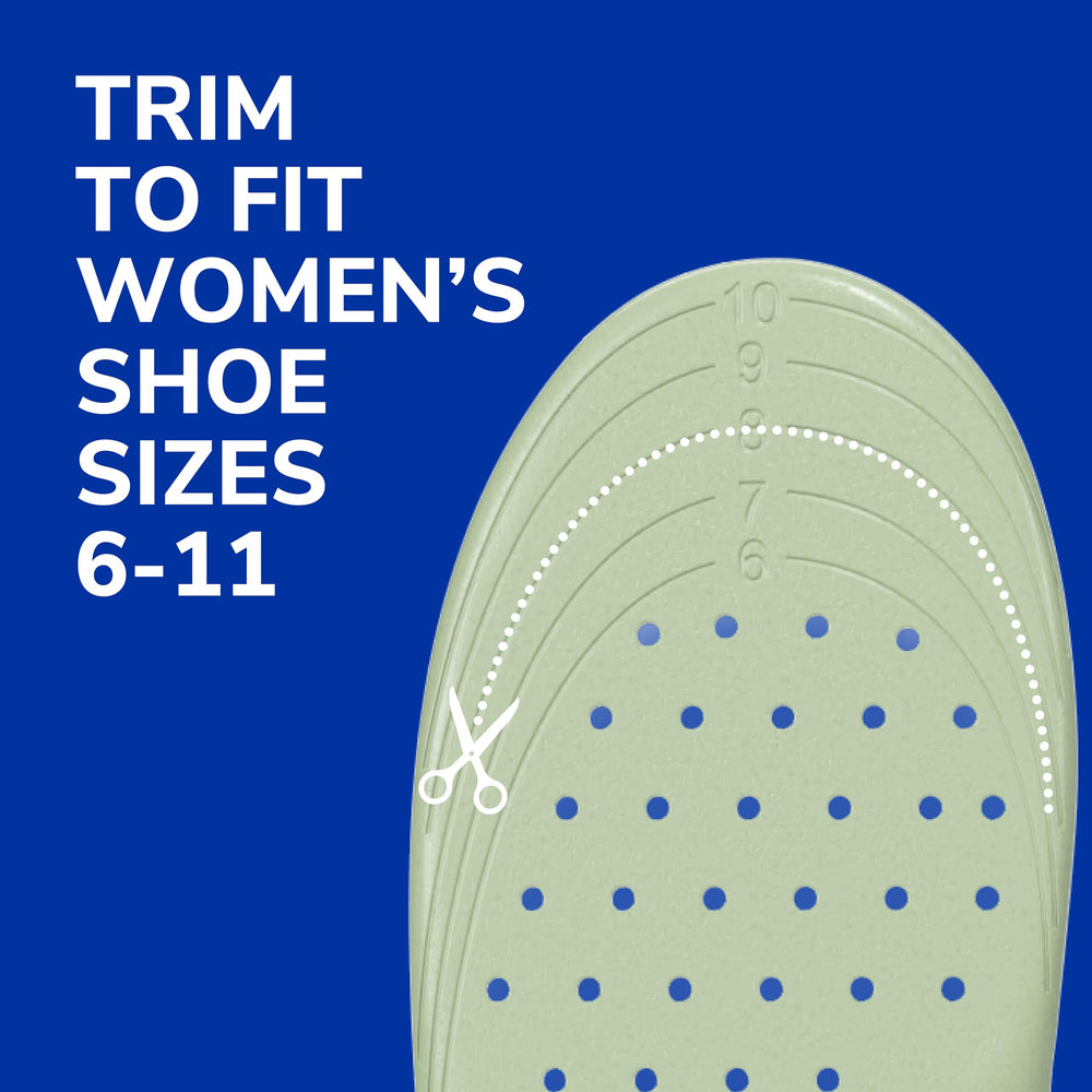 Dr. Scholl's shock-absorbing technology softens step impact.
