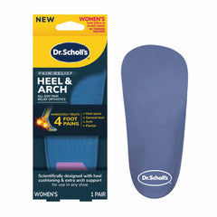 Dr. Scholl’s heel and arch orthotics deliver all-day relief inside a ¾-length insert.