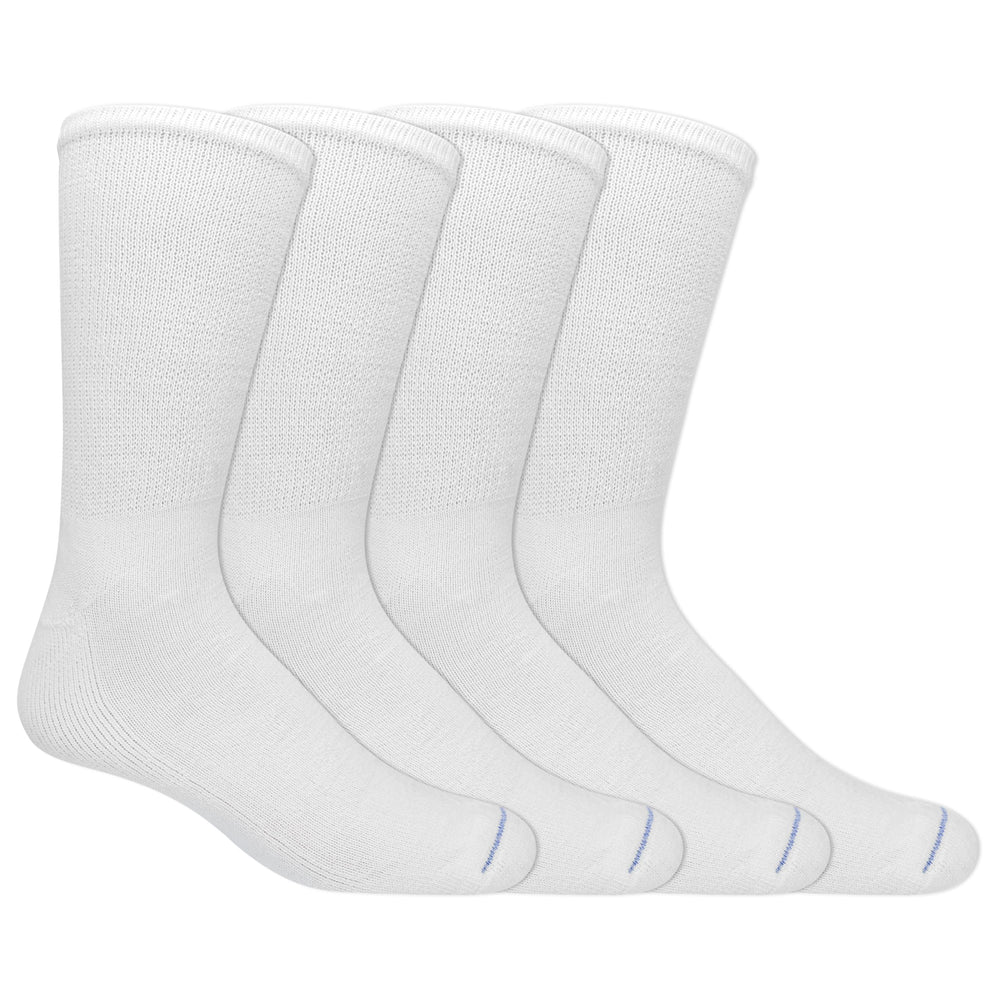 Dr. Scholl's men's diabetes and circulator socks in white front view with comfortable fit.