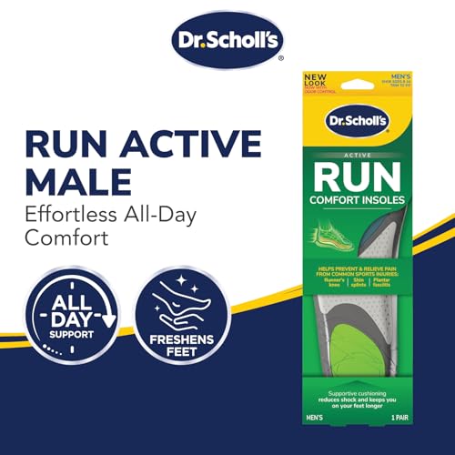 Dr. Scholl's Run Active Comfort in use in running shoes showing arch support