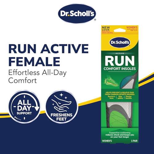 Dr. Scholl's Run Active Comfort Insole arch support reduces foot fatigue
