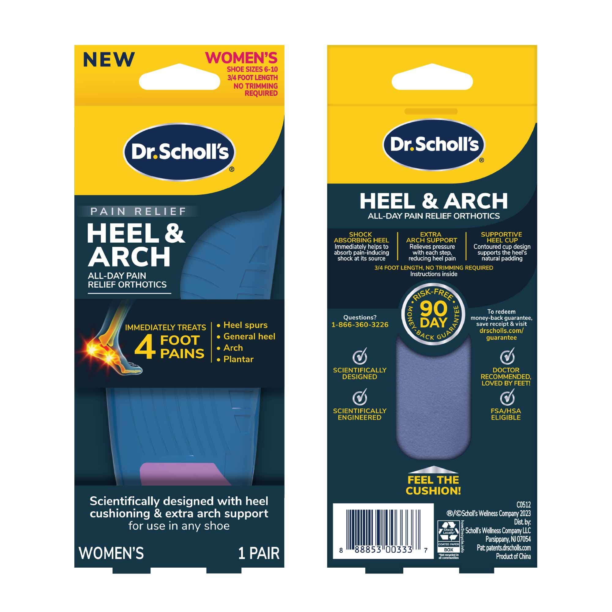 Shock Guard technology cushions heel impact for smoother steps.