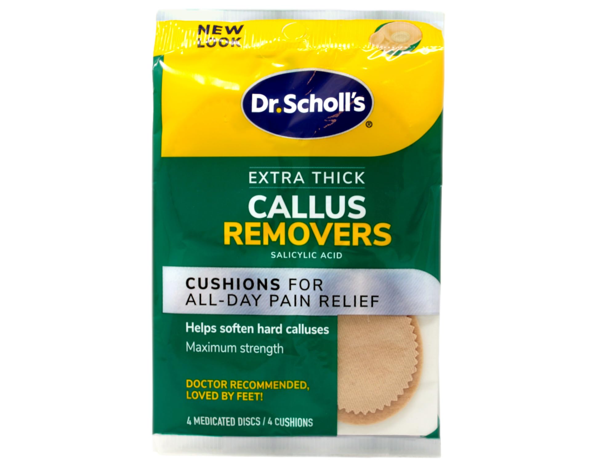 Dr. Scholl's soft cushion material detail for gentle protection.