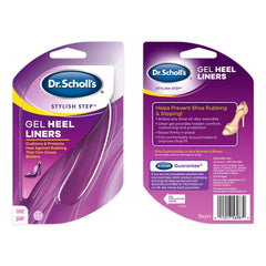 Dr. Scholl's Heel Liner soft gel cushions to prevent blisters during wear.