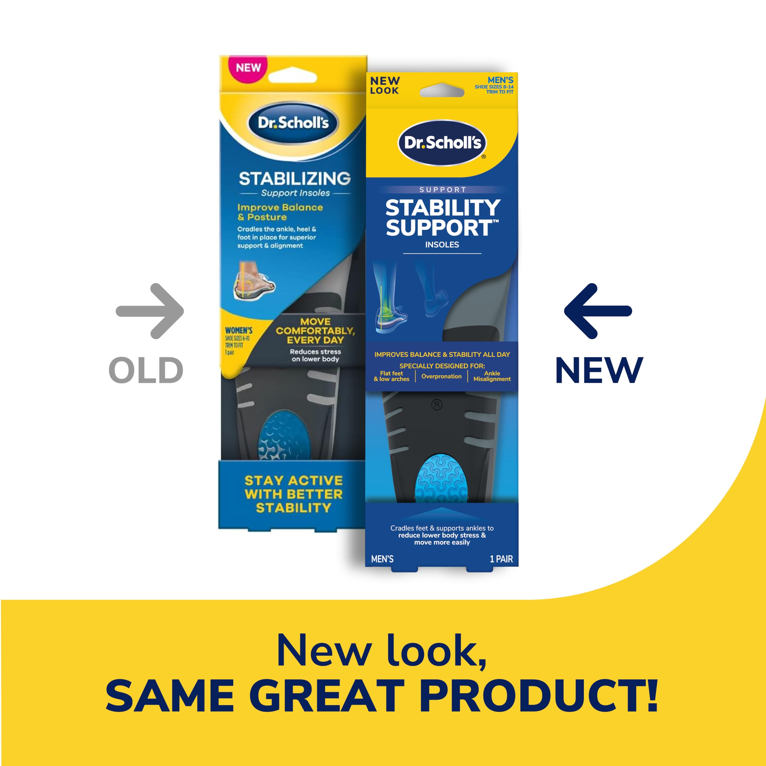 Dr. Scholl's Stability heel cup cushions the heel for added comfort.