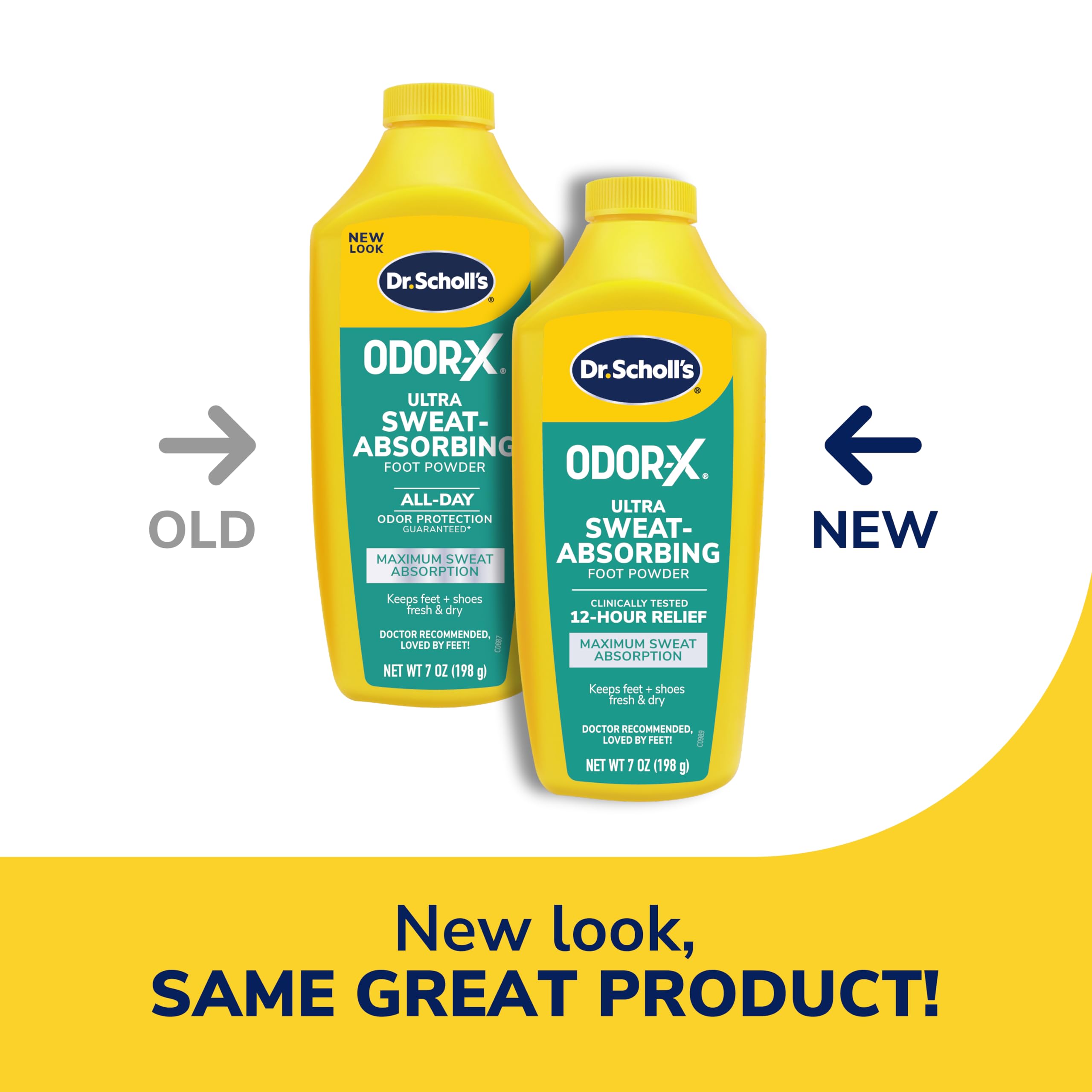 Dr. Scholl's foot powder scoop enables mess-free application.