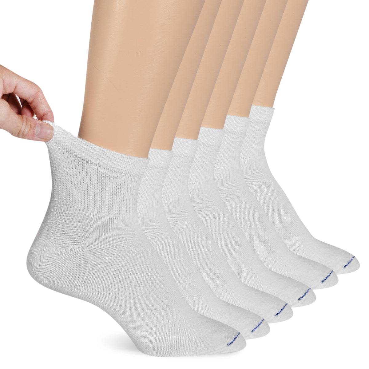Dr. Scholl's women's diabetes circulator socks in white, six-pair pack, non-binding comfort for daily wear
