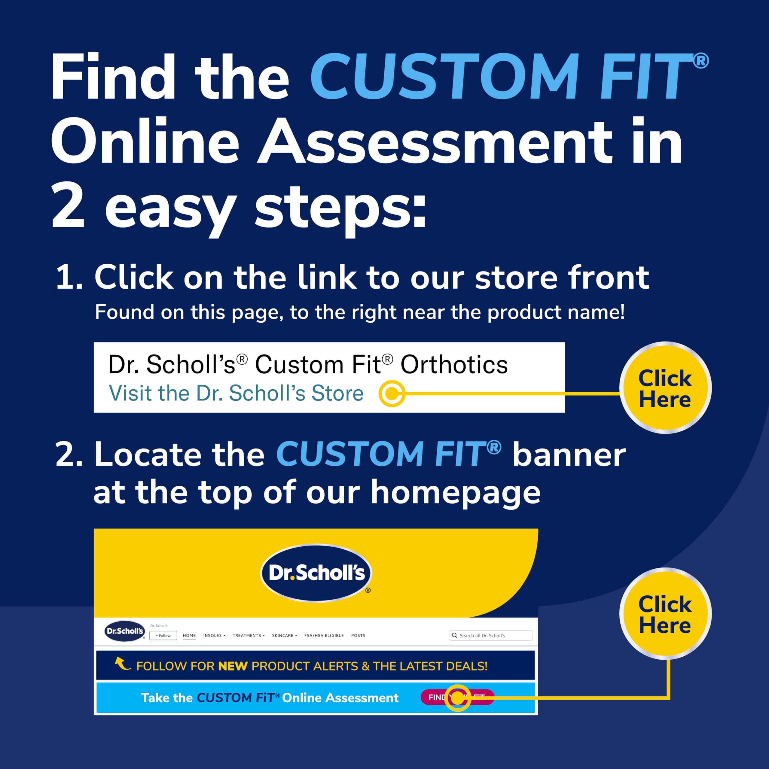 Dr. Scholl's Custom Fit orthotics provide arch support tailored to your foot type.