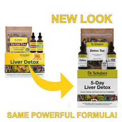 Dr. Schulze's 5-Day Liver Detox packaging demonstrating a complete cleanse.
