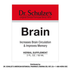Dr. Schulze's Brain Formula bottle pour demonstrates easy mix for a morning boost