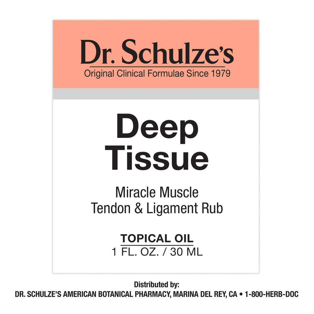 Soothing oil texture shown of Dr. Schulze's Deep Tissue Oil.