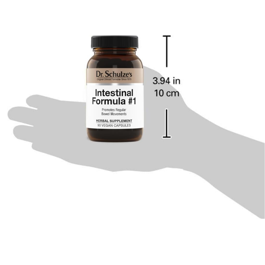 Dr. Schulze's Intestinal Formula 1 dried herbs display for natural colon support.