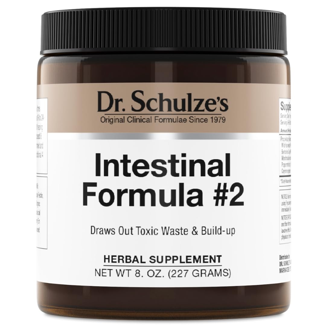 Dr Schulze's Intestinal Formula 2 bottle front highlights colon health support.