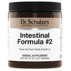 Dr Schulze's Intestinal Formula 2 bottle front highlights colon health support.