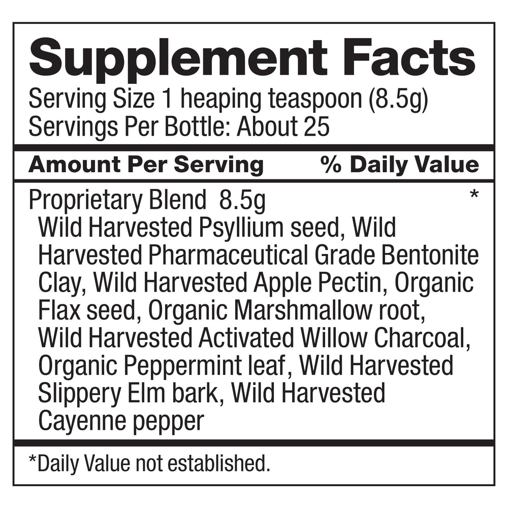 Herbal ingredients blend highlighting plant-based cleansing.