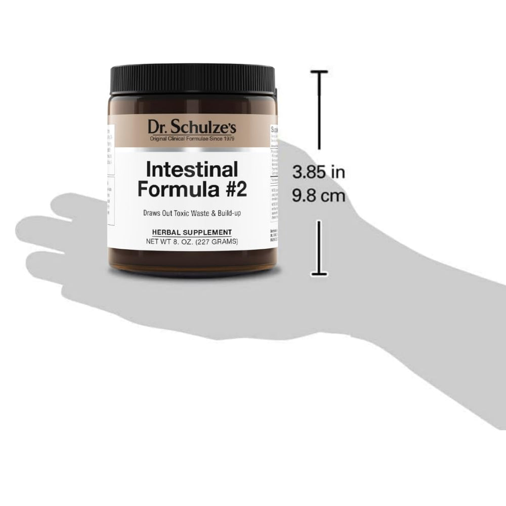 Dr Schulze's Intestinal Formula 2 scoop for easy daily dosage.