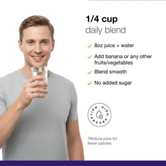 Powder texture closeup shows fine, smooth mix ideal for smoothies.