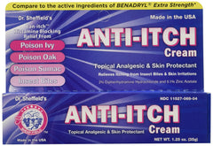 Dr. Sheffield Anti-Itch Cream tube front for quick bite relief.