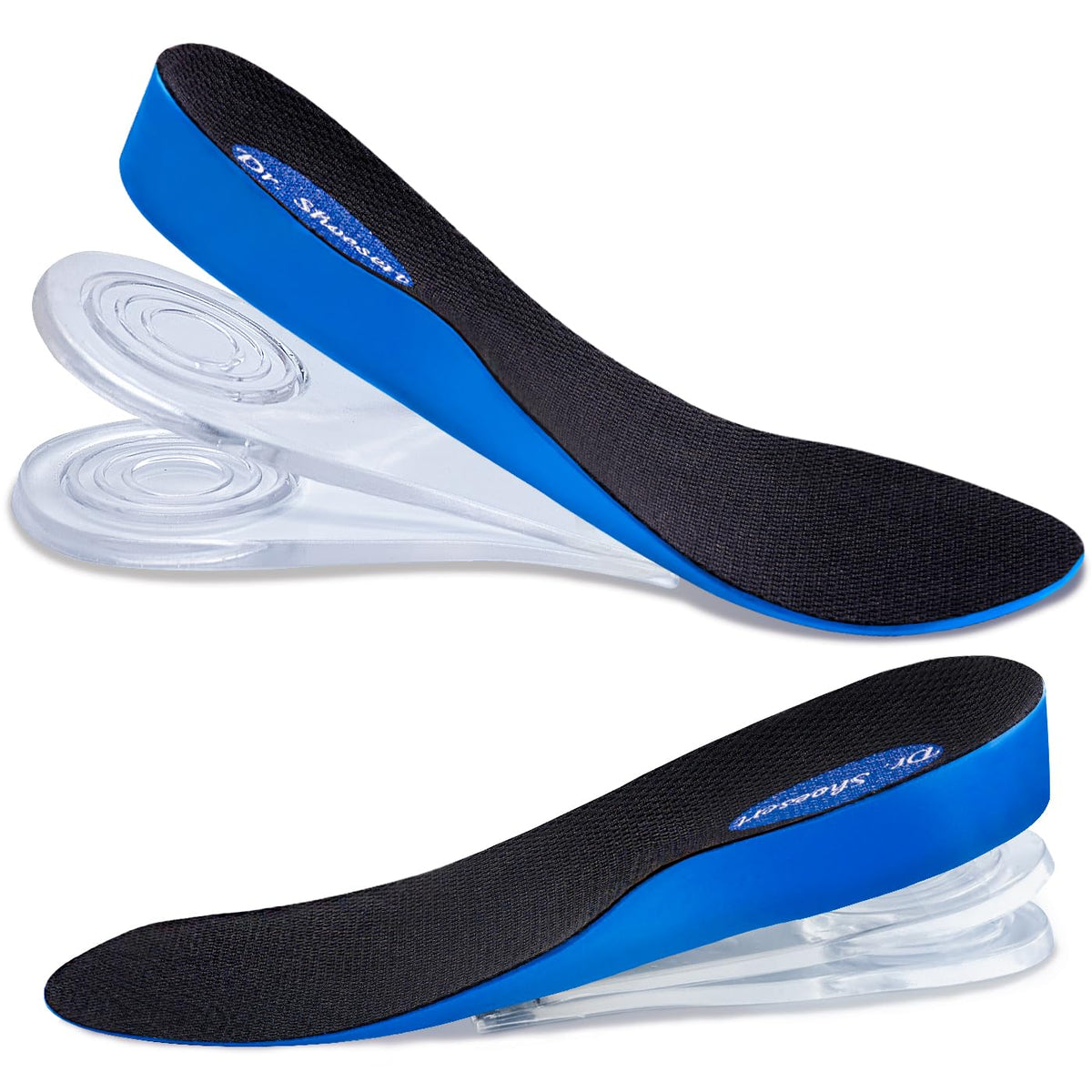 Dr. Shoesert 3-Layer Insole side view shows discreet height lift for daily wear.