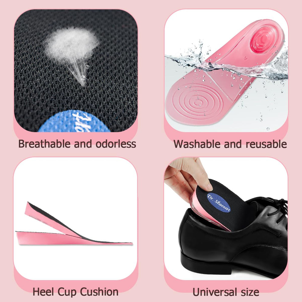 Dr. Shoesert invisible heel lift design hidden inside the shoe